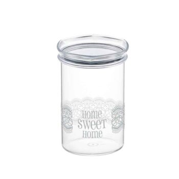 Cosmoplast© Home Sweet Home Round Canister Large – Clear