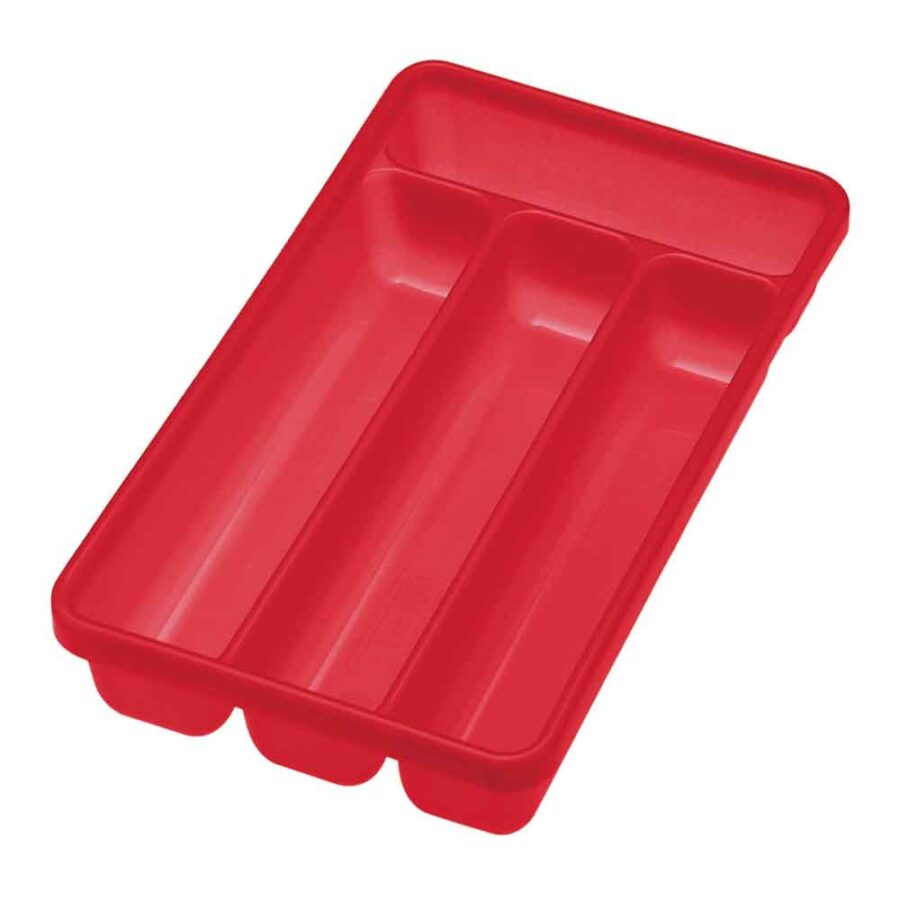 Cosmoplast© Cutlery Holder 4 Compartments - Red