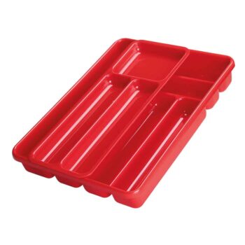 Cosmoplast© Cutlery Holder 9 Compartments with Tray – Large - Red